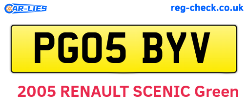 PG05BYV are the vehicle registration plates.