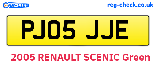PJ05JJE are the vehicle registration plates.