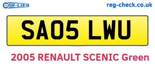 SA05LWU are the vehicle registration plates.