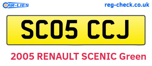 SC05CCJ are the vehicle registration plates.