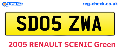 SD05ZWA are the vehicle registration plates.