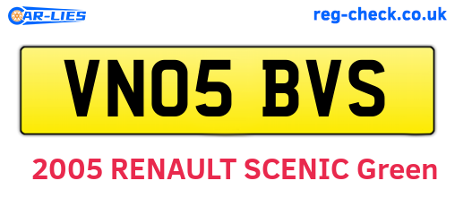 VN05BVS are the vehicle registration plates.