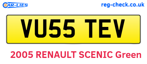 VU55TEV are the vehicle registration plates.