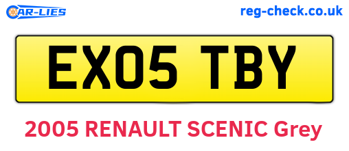 EX05TBY are the vehicle registration plates.