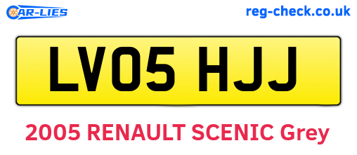 LV05HJJ are the vehicle registration plates.