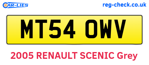 MT54OWV are the vehicle registration plates.