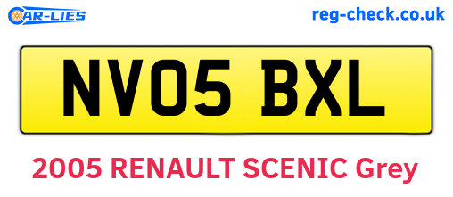 NV05BXL are the vehicle registration plates.
