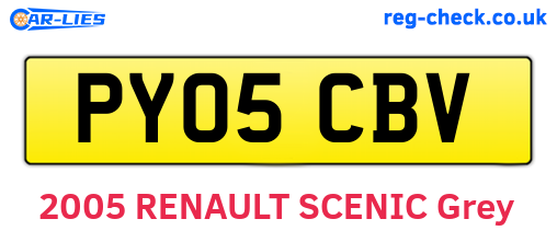 PY05CBV are the vehicle registration plates.
