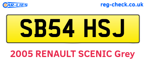 SB54HSJ are the vehicle registration plates.