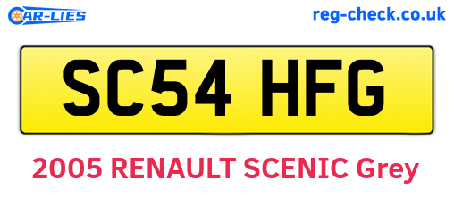 SC54HFG are the vehicle registration plates.