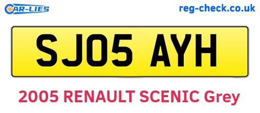 SJ05AYH are the vehicle registration plates.