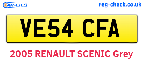 VE54CFA are the vehicle registration plates.
