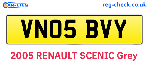 VN05BVY are the vehicle registration plates.