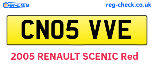 CN05VVE are the vehicle registration plates.