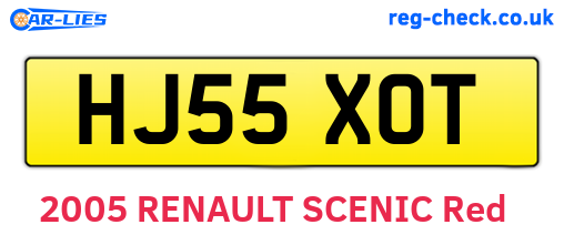 HJ55XOT are the vehicle registration plates.