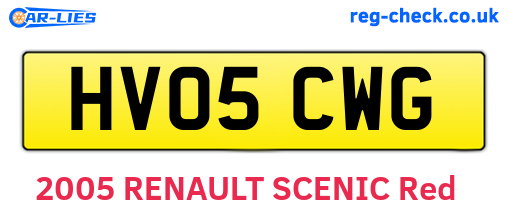 HV05CWG are the vehicle registration plates.