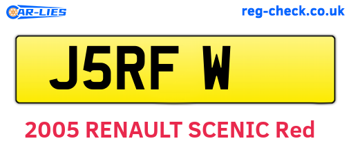 J5RFW are the vehicle registration plates.