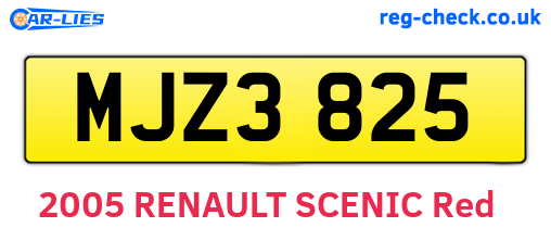 MJZ3825 are the vehicle registration plates.