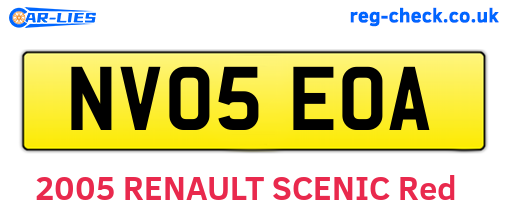 NV05EOA are the vehicle registration plates.