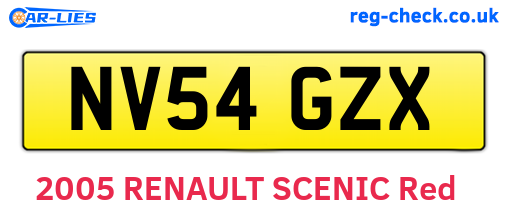 NV54GZX are the vehicle registration plates.