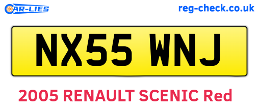 NX55WNJ are the vehicle registration plates.