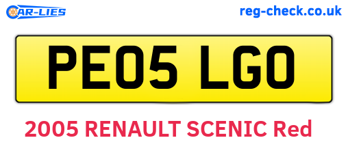 PE05LGO are the vehicle registration plates.