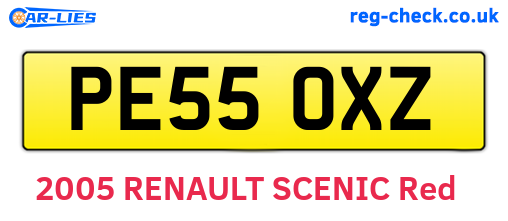 PE55OXZ are the vehicle registration plates.