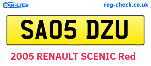 SA05DZU are the vehicle registration plates.