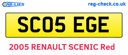 SC05EGE are the vehicle registration plates.
