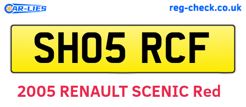 SH05RCF are the vehicle registration plates.