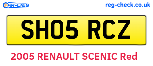 SH05RCZ are the vehicle registration plates.