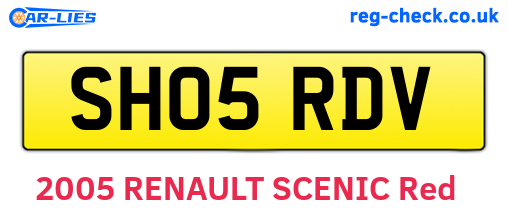 SH05RDV are the vehicle registration plates.