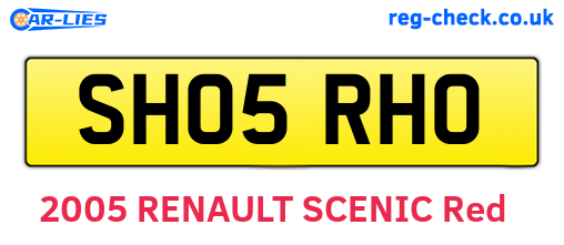 SH05RHO are the vehicle registration plates.