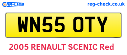 WN55OTY are the vehicle registration plates.