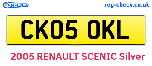 CK05OKL are the vehicle registration plates.