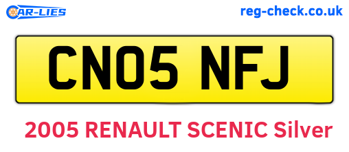CN05NFJ are the vehicle registration plates.