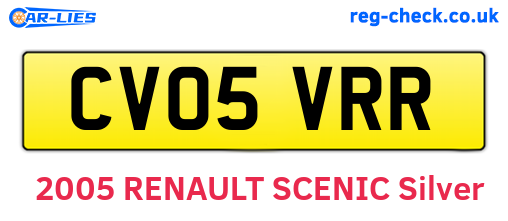 CV05VRR are the vehicle registration plates.