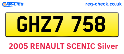 GHZ7758 are the vehicle registration plates.