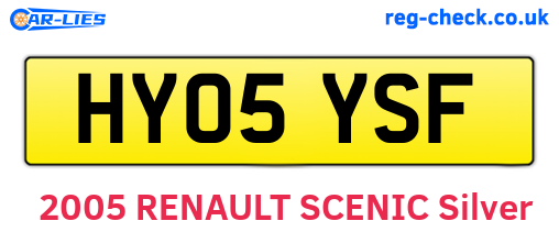 HY05YSF are the vehicle registration plates.
