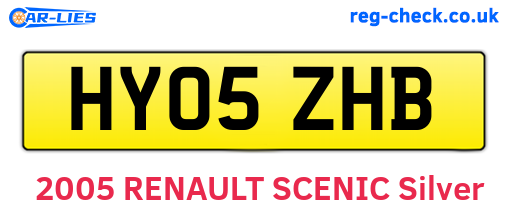 HY05ZHB are the vehicle registration plates.