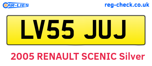 LV55JUJ are the vehicle registration plates.