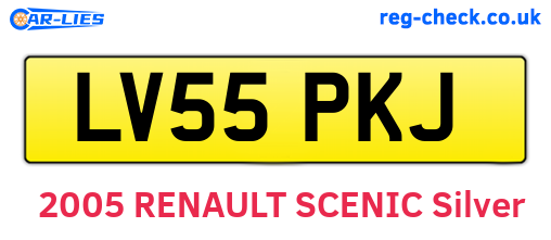 LV55PKJ are the vehicle registration plates.