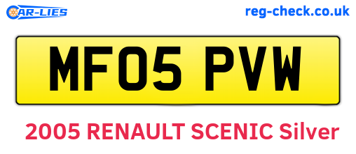 MF05PVW are the vehicle registration plates.