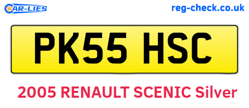 PK55HSC are the vehicle registration plates.