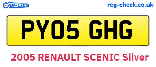 PY05GHG are the vehicle registration plates.