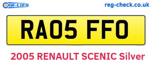 RA05FFO are the vehicle registration plates.