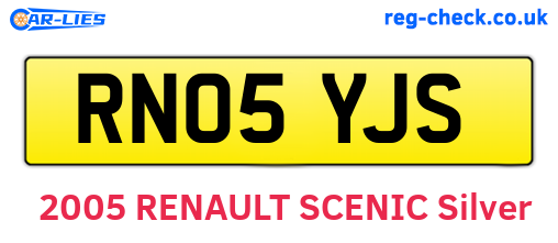 RN05YJS are the vehicle registration plates.