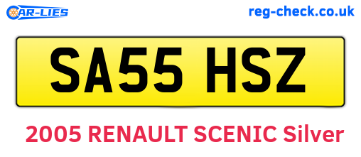 SA55HSZ are the vehicle registration plates.