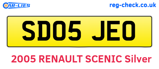 SD05JEO are the vehicle registration plates.