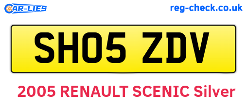 SH05ZDV are the vehicle registration plates.